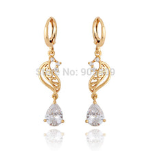 Elegant 18k Golden Plated Crystal Charm Jewelry Dangle Earrings for Ladies J4U66