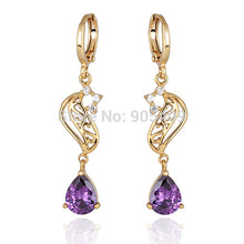 Elegant 18k Golden Plated Crystal Charm Jewelry Dangle Earrings for Ladies J4U66