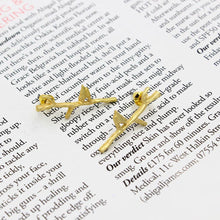 Elegant Bird Tree Branch Shaped Alloy Woman Earrings Gold Sliver Plated Jewelry Accessories J4U66