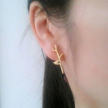 Elegant Bird Tree Branch Shaped Alloy Woman Earrings Gold Sliver Plated Jewelry Accessories J4U66