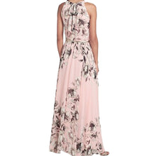 Elegant Casual Boho Party Dresses Style Women Long Dress O Neck Floral Print Chiffon Maxi Dress Vestidos With Belt J4U66