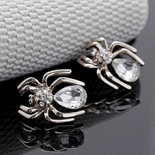 Elegant Crystal Zircon Spider Stud Earrings Women Jewelry 6 Colors Chic Rhinestone Insect Earrings J4U66