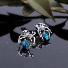 Elegant Crystal Zircon Spider Stud Earrings Women Jewelry 6 Colors Chic Rhinestone Insect Earrings J4U66