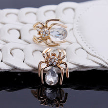 Elegant Crystal Zircon Spider Stud Earrings Women Jewelry 6 Colors Chic Rhinestone Insect Earrings J4U66