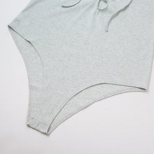 elegant jumpsuit sexy women lace up bodysuit rompers tie front long sleeve stretch slim playsuit salopette ol overalls grey J4U66