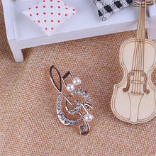 Elegant Music Note High-Grade Lovely Crystal Brooch Jewelry Rhinestone Pin  J4U66