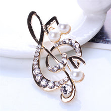 Elegant Music Note High-Grade Lovely Crystal Brooch Jewelry Rhinestone Pin  J4U66