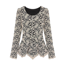 elegant women lace blouse long sleeve peplum slim basic shirt tops blusa de renda ladies office shirt clothing beige J4U66