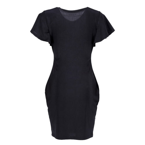 elegant women lady ruffles sleeve slim bodycon cocktail party dress J4U66