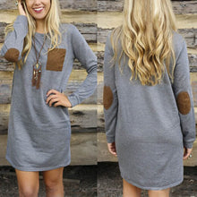 elegant women long sleeve dresses long tops jumper pullover sweatshirt mini dress J4U66