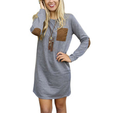 elegant women long sleeve dresses long tops jumper pullover sweatshirt mini dress J4U66