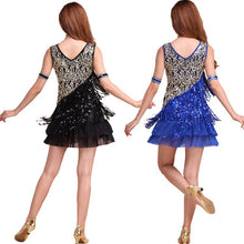 Elegant Women Night Club Party Latin Dance Dress Ballroom Salsa Sequins Fringe Skirts6 J4U66
