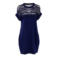 Elegant Women Lace Dresses Hollow Out Loose Sexy Short Casual Dress J4U66