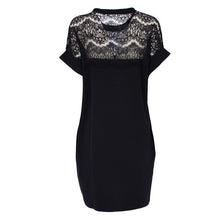 Elegant Women Lace Dresses Hollow Out Loose Sexy Short Casual Dress J4U66