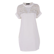 Elegant Women Lace Dresses Hollow Out Loose Sexy Short Casual Dress J4U66