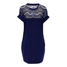 Elegant Women Lace Dresses Hollow Out Loose Sexy Short Casual Dress J4U66