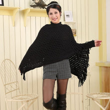 ElegantWomen's Loose Tassel Fringe Knit Poncho Cape Sweater Shawl Top Coat PY5 J4U66