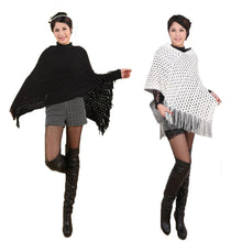 ElegantWomen's Loose Tassel Fringe Knit Poncho Cape Sweater Shawl Top Coat PY5 J4U66
