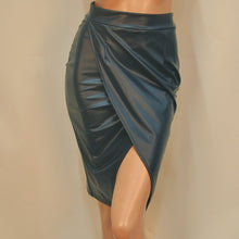 Elegant Women's PU Leather High Waist Party Pencil Skirt Bodycon Split S/M/L  J4U66