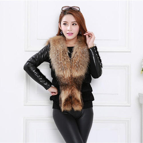 Elegant faux fur coat Women VSleeveless Thick Warm Faux Fur Collar Coat Outerwear Long Hair Jacket Waistcoat Ladies Jacket J4U66