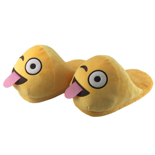Emoji Slippers Cartoon Sweet Warm Plush Slipper Expression Women Men Slippers //House Shoes 10 Styles  J4U66