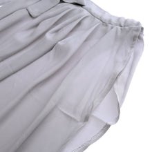 europe sexy skirts womens midi skirt ruched high split belt irregular hem casual beach wear long maxi skirt grey J4U66