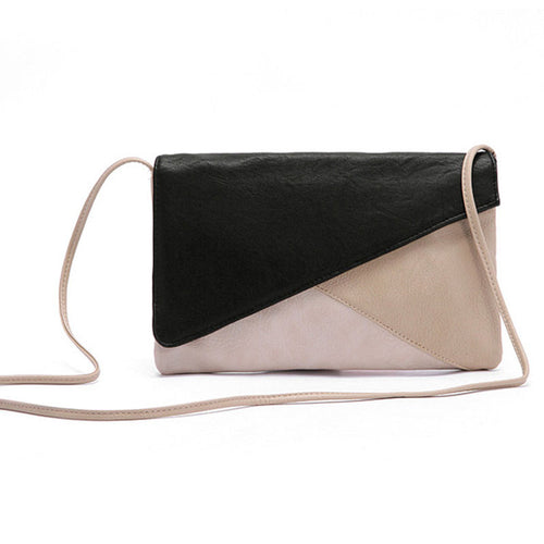 European and American Women Handbag Fashion Patchwork Lady Clutches Panelled PU Leather Solid Shoulder Bags Envelope J4U66
