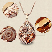 Exaggerated Long Sweater Necklaces Jewelry For Women 18k Gold Crystal Teardrop Ear Of Wheat Pendant Necklaces J4U66