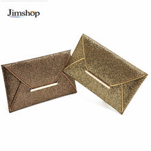 Charming Women Evening Party Bags Gold Sequins Bag Purse Clutch Handbags Envelope Pattern Shiny Purse Bolsas J4U66