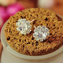 Spherical Crystal Flower Stud Earrings for Women Stud Earrings J4U66