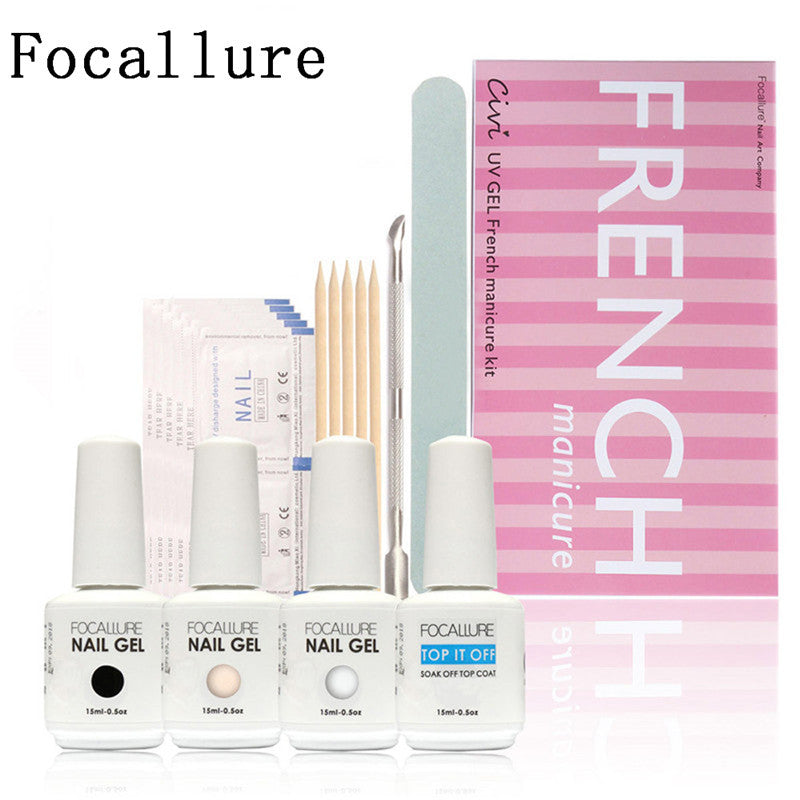 French Nail Elegant And Romantic A Complete Set Of Nail Varnishes Nail Art Cosmetic Tools For Girls Ladies J4U66