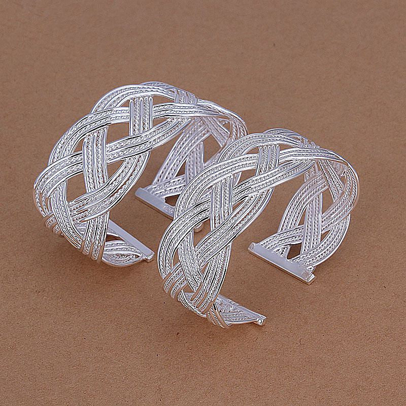silver plated jewelry sets necklace bracelet bangle earring ring smts231 J4U66