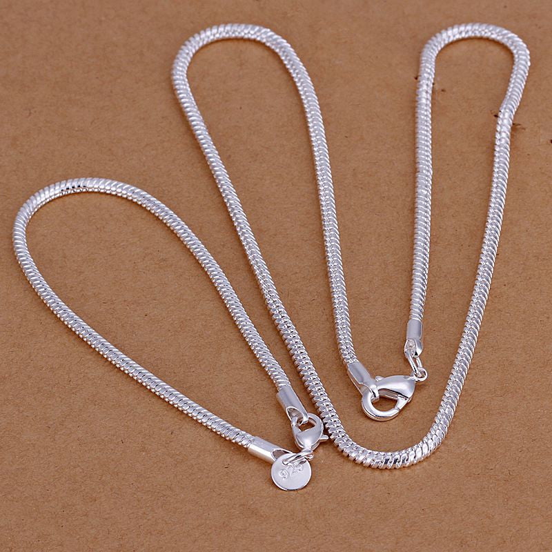 silver plated jewelry sets silver plated necklace bracelet smts07 J4U66