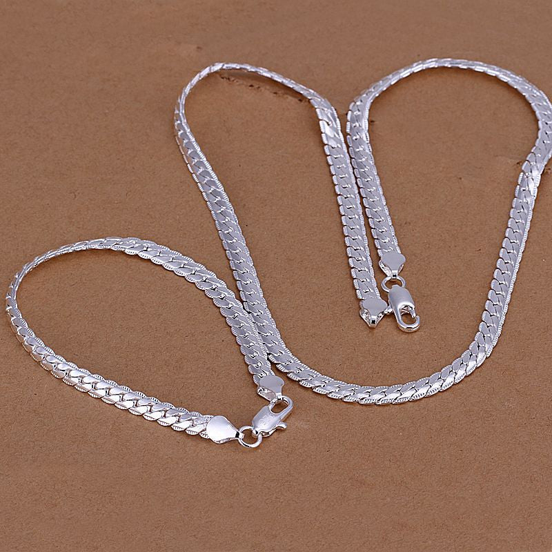 silver plated jewelry sets silver plated necklace bracelet smts05 J4U66