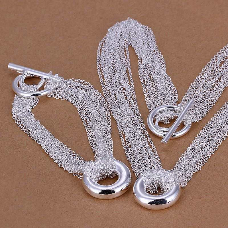 silver plated net 0cute fine stud bracelet jewelry sets smts0 J4U66