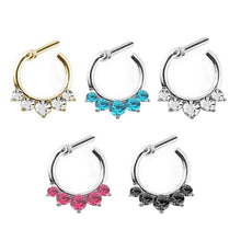 Fake Septum Clicker Hanger Clip On Jewelry Rhinestone Petal Nose Hoop Nose Rings s Body Piercing Jewelry J4U66