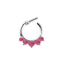Fake Septum Clicker Hanger Clip On Jewelry Rhinestone Petal Nose Hoop Nose Rings s Body Piercing Jewelry J4U66