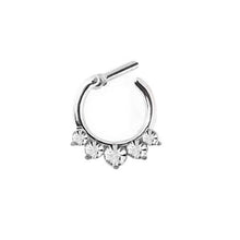 Fake Septum Clicker Hanger Clip On Jewelry Rhinestone Petal Nose Hoop Nose Rings s Body Piercing Jewelry J4U66