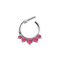 Fake Septum Clicker Hanger Clip On Jewelry Rhinestone Petal Nose Hoop Nose Rings s Body Piercing Jewelry J4U66