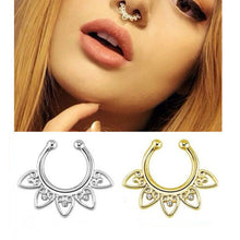 Fake Septum Clicker Non Piercing Hanger Clip On Jewelry Alloy Heart Nose Hoop Nose Rings S Body Piercing Jewelry J4U66