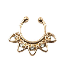 Fake Septum Clicker Non Piercing Hanger Clip On Jewelry Alloy Heart Nose Hoop Nose Rings S Body Piercing Jewelry J4U66