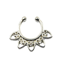 Fake Septum Clicker Non Piercing Hanger Clip On Jewelry Alloy Heart Nose Hoop Nose Rings S Body Piercing Jewelry J4U66