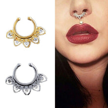 Fake Septum Clicker Non Piercing Hanger Clip On Jewelry Alloy Heart Nose Hoop Nose Rings S Body Piercing Jewelry J4U66