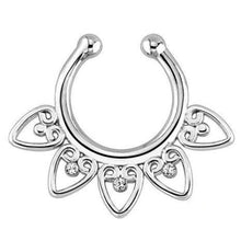 Fake Septum Clicker Non Piercing Hanger Clip On Jewelry Alloy Heart Nose Hoop Nose Rings S Body Piercing Jewelry J4U66