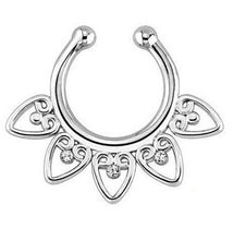 Fake Septum Clicker Non Piercing Hanger Clip On Jewelry Alloy Heart Nose Hoop Nose Rings S Body Piercing Jewelry J4U66