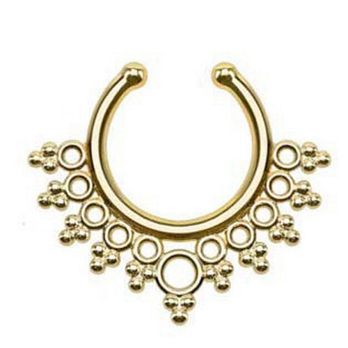 Fake Septum Clicker Non Piercing Hanger Clip On Jewelry Piercing Jewelry s Pierced Round Nose Hoop Nose Rings J4U66