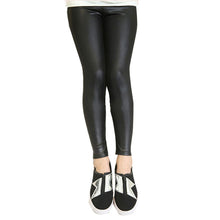 fall girls stretch leggings imitation leather pants kids clothing trousers 2~7 years J4U66