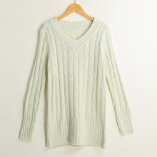 fall women sweaters and pullovers ol knitted sweater solid ribbed v neck long sleeve casual longline jumper sweater mujer J4U66