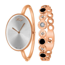 Famous Brand Women Rose Gold Silver Rhinestone Bangle Watch And Bracelet Set Women Ladies Casual Quartz Watch D3677 J4U66