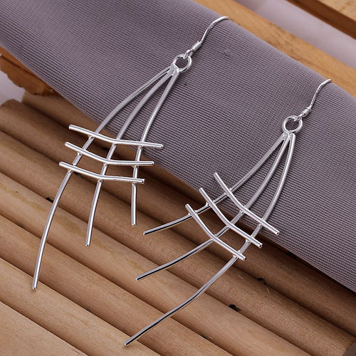 fan shaped earings silver plated jewelry earrings for women silver plated earrings smte177 J4U66